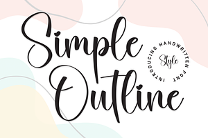 Simple Outline Script Font