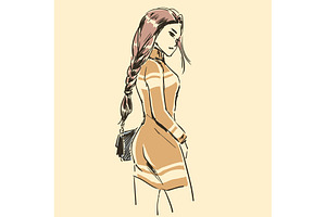 Fashion Illustration Sketch Scribble