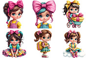 Adorable Girl Bow Clipart, an Illustration by DreamArtGraphic (Thumbnail 2 of 5)
