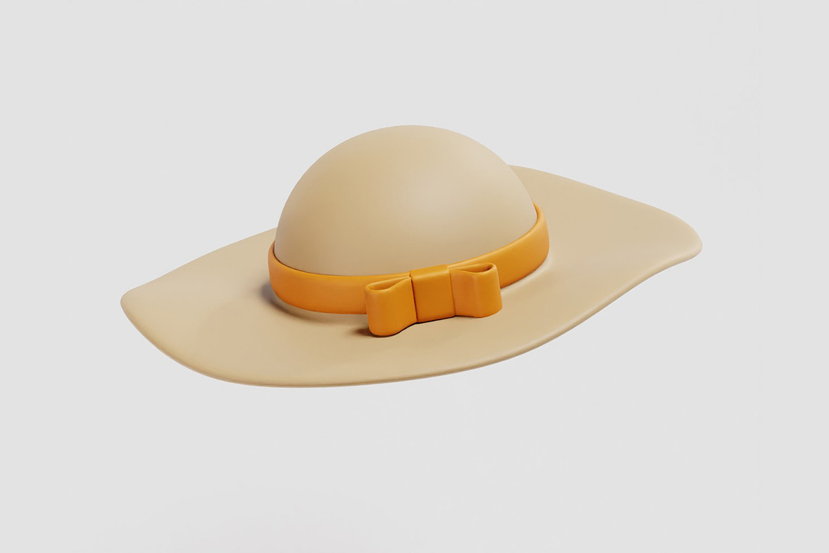 Woman hat Straw Hat, an Object 3D Model by fahad121 (Photo 5 of 7)