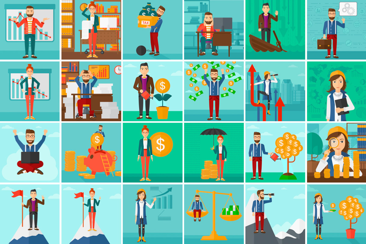 80 Flat business illustration bundle, a Finance Illustration by Visual Generation (Photo 2 of 5)