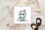 Christmas Cute Yeti Clipart, an Illustration by DreamArtGraphic (Thumbnail 6 of 6)