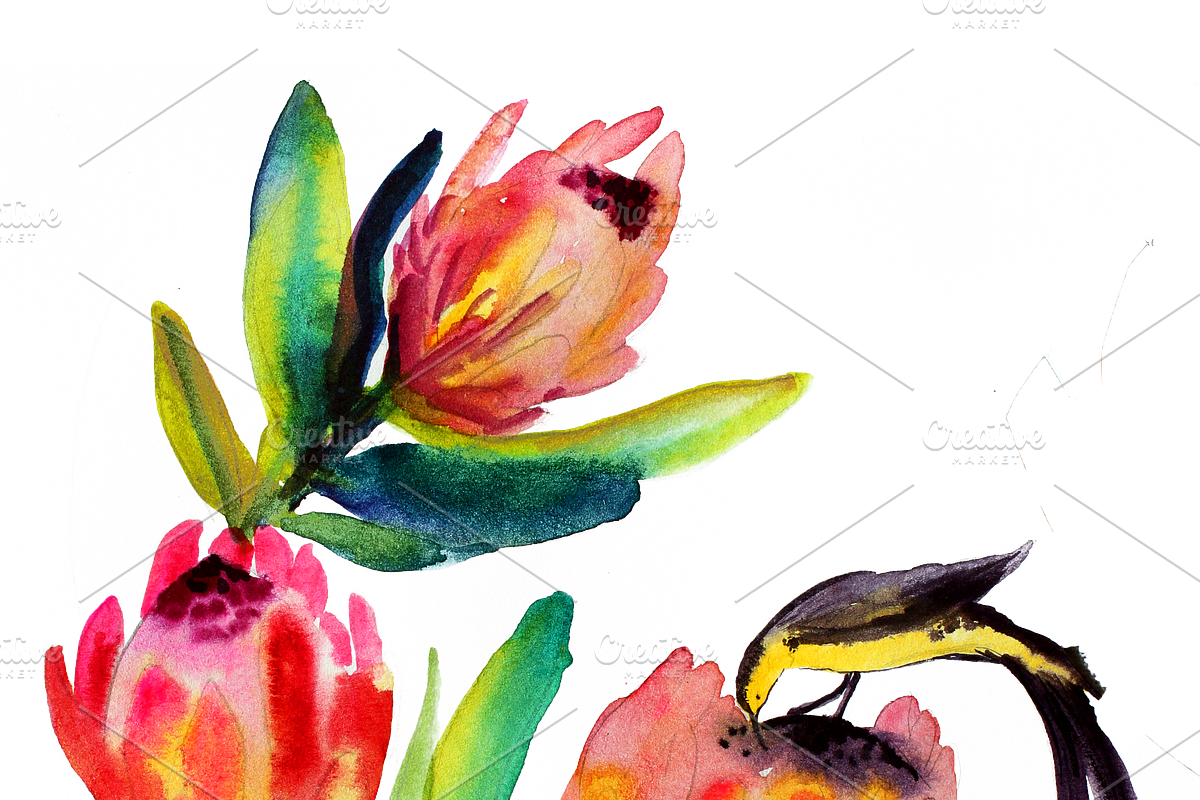 Birds and Flowers, a Decorative Illustration by Karliefie (Photo 4 of 4)