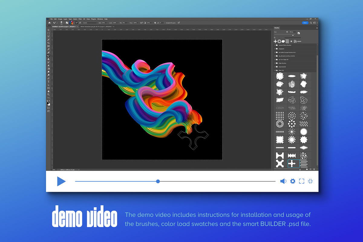 Mixer: Multicolor Photoshop Brushes, a Brush Add-On by Chroma Supply (Photo 5 of 19)