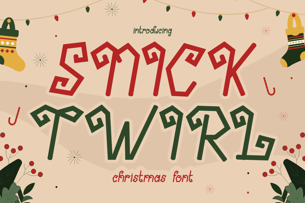 Snick Twirl - Christmas Font, a Font by PutraCetol Studio (Photo 1 of 5)