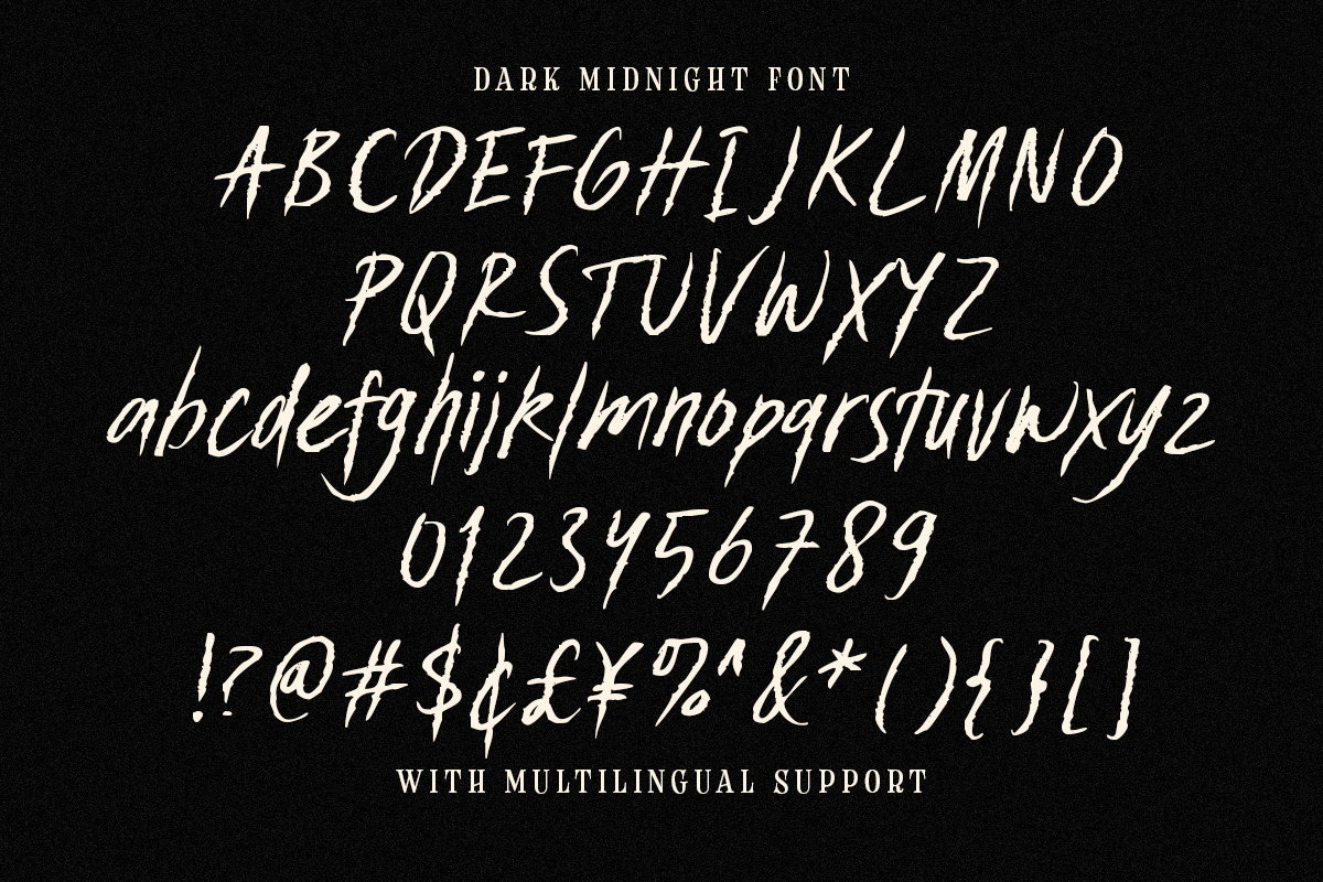 Dark Midnight – Horror Raw Brush, a Handwritten Font by Letterhend Studio (Photo 5 of 9)