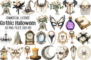 Ivory Gothic Halloween Clipart, an Illustration by CraftArtStudio (Thumbnail 1 of 6)