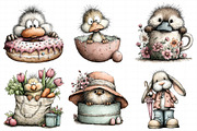 Cute Peeking Easter Animals Clipart, an Illustration by Daily.Designs (Thumbnail 5 of 8)