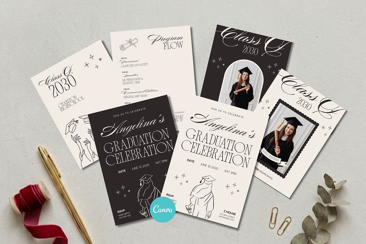 Graduation Templates Bundle, a Stationery Template by Anna Design Studio (Photo 1 of 9)