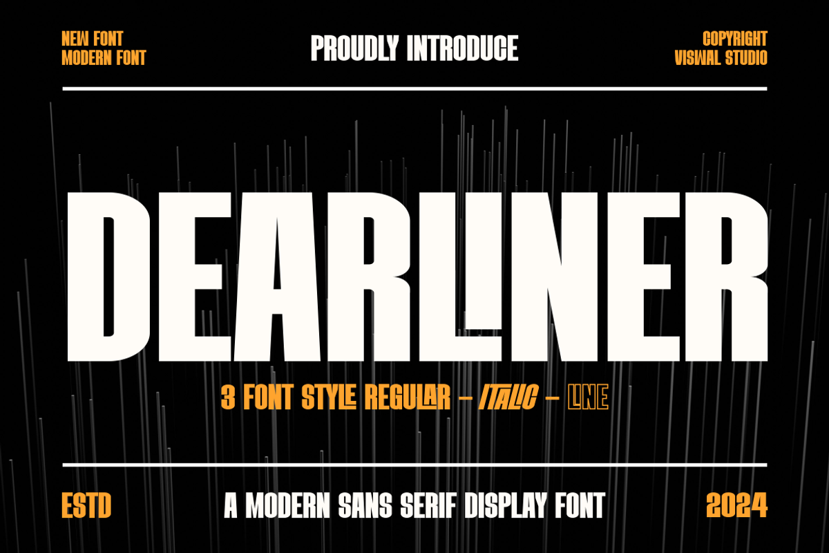 DEARLINER - Modern Font, a Sans Serif Font by Viswal Studio (Photo 1 of 10)