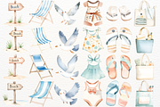 Cute Summer Beach Watercolor PNG, a Person Illustration by SugarCloudStudioArt (Thumbnail 3 of 6)