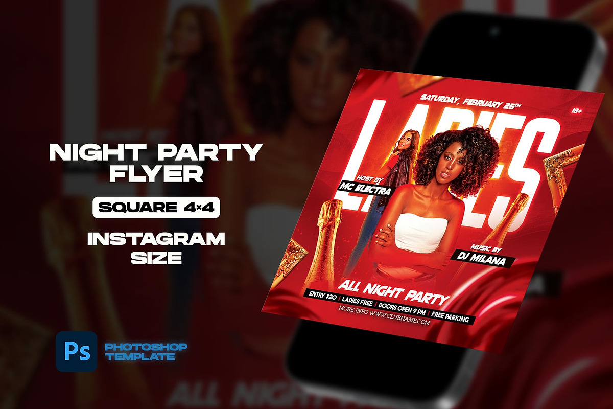Ladies Party Flyer, a Flyer Template by Flyer Designs (Photo 3 of 4)