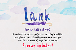 Lank - Regular, Bold And Italic Font