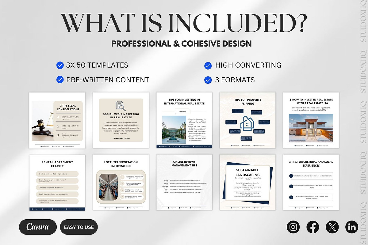 1500+ Real Estate Seller Tips Canva, a Social Media Template by Studioxhq (Photo 2 of 6)