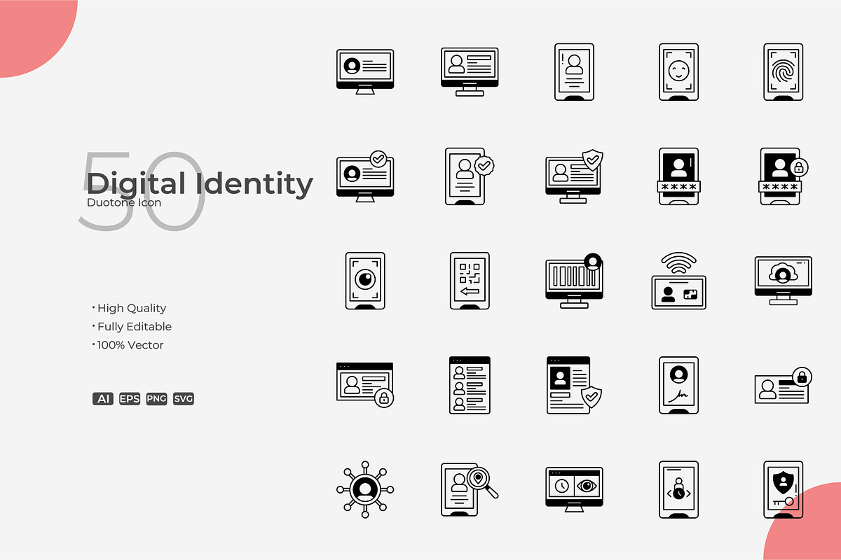 Digital Identity Duotone Icons, a Duotone Icon by Bloodline