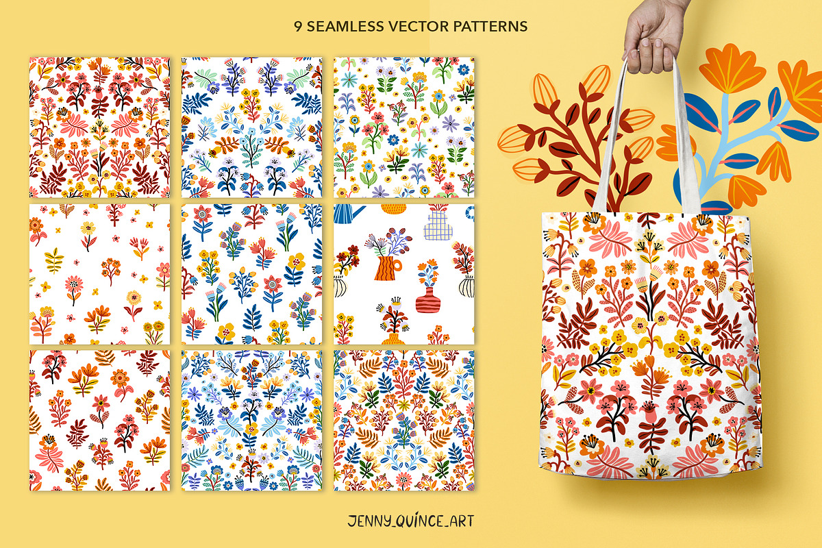 Dopamine Flowers – Vector Design Kit, a Decorative Illustration by Jenny Quince (Photo 4 of 15)