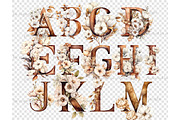 Cotton Alphabet Cozy Winter Clipart, a Decorative Illustration by GlamArtZhanna (Thumbnail 4 of 5)