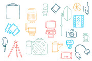 Photography Equipment Doodle Set, a Technology Illustration by Albert Does Stuff (Thumbnail 3 of 3)