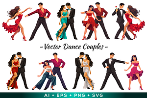 Vector Salsa & Wedding Dance Couples