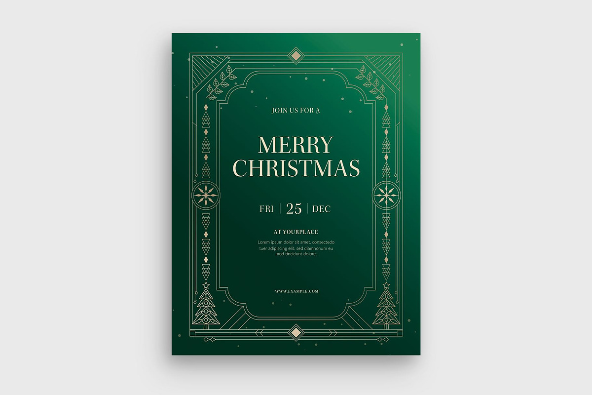 Art Deco Christmas Flyer Template preview 3