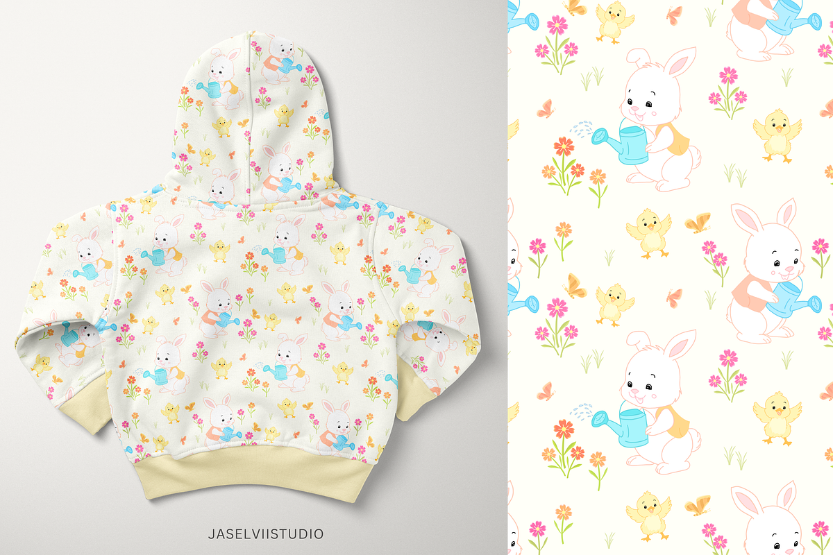 Bunny Chick - Cream, a Pattern Graphic by Jaselvii Studio (Photo 3 of 5)