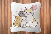 Cute Cat Family Embroidery Design, a Graphic by CraftArtStudio (Thumbnail 3 of 4)