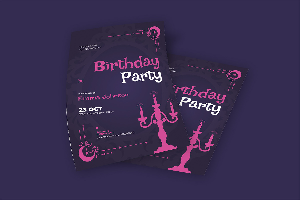Dark Candle Birthday Invitation, an Invitation Template by StreaksideStd (Photo 2 of 2)