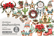 Southwestern Christmas Clipart, an Illustration by Dream Creation (Thumbnail 1 of 6)