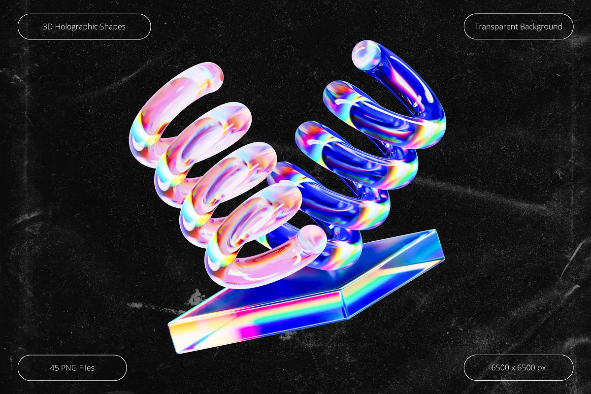 3D Holographic Shapes, an Object Graphic by Design Studio (Photo 5 of 10)