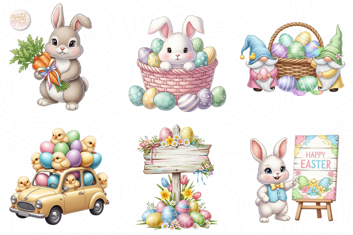 Easter Bunny PNG Clipart Cute., an Animal Illustration by KennedyStudio (Photo 3 of 5)
