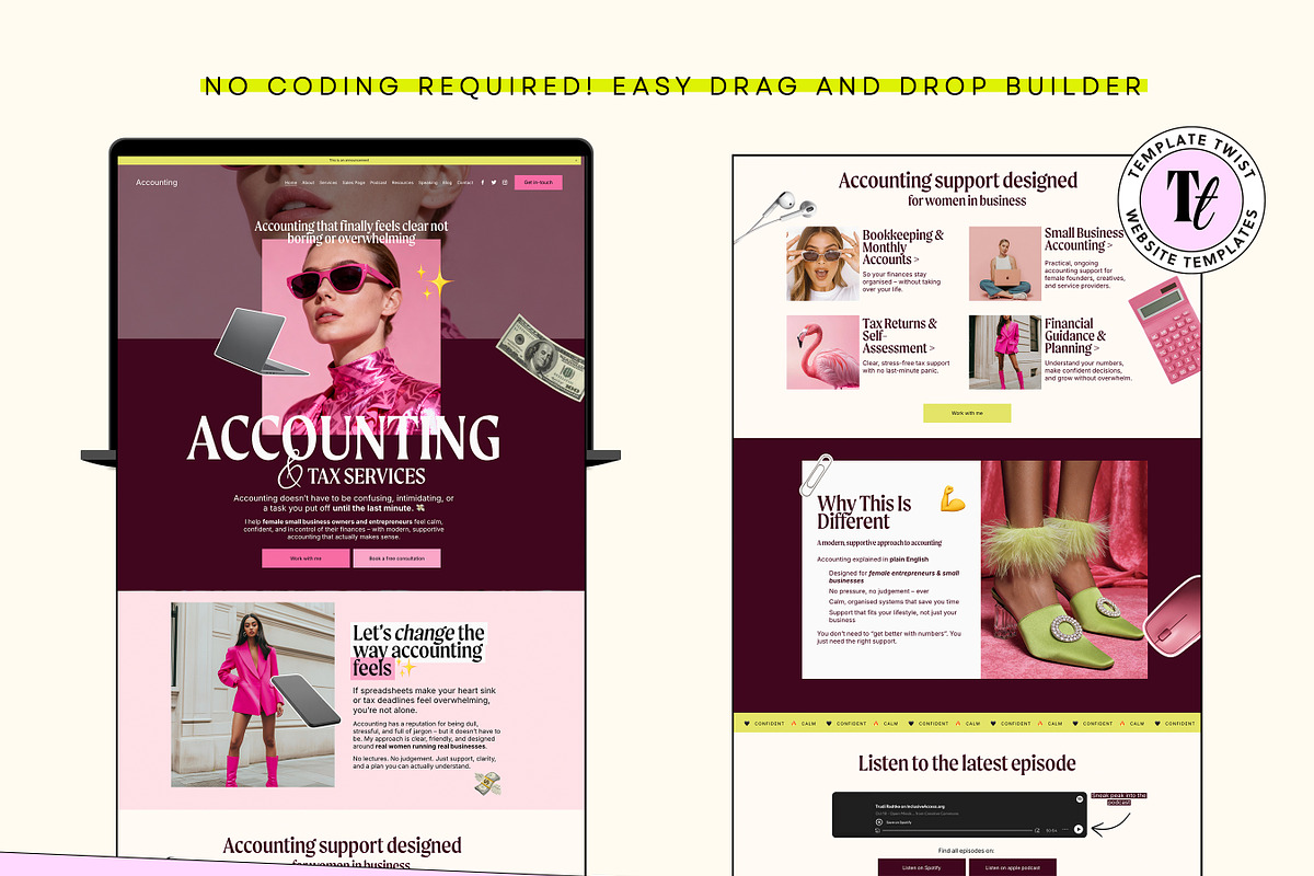 Chic Accountant Website Squarespace, a Squarespace Template by Template Twist Shop (Photo 8 of 11)