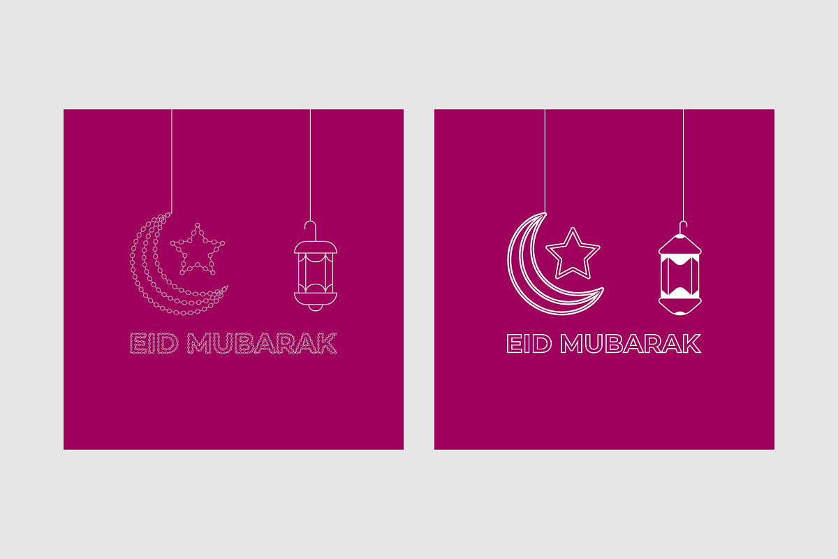 Eid Mubarak Greeting Card, a Decorative Illustration by Lakhan1998 (Photo 4 of 6)