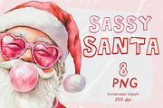 Sassy Santa PNG Illustrations, a Seasonal Illustration by Honey Island Studio (Thumbnail 2 of 5)