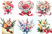 Coquette Birth Month Flowers Clipart, an Illustration by CraftArtStudio (Thumbnail 2 of 6)