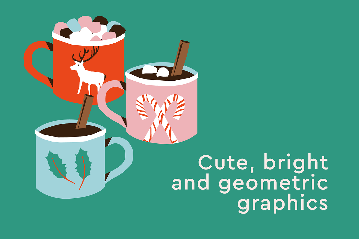 Cute Christmas Vectors, an Illustration by Marinastu (Photo 2 of 9)