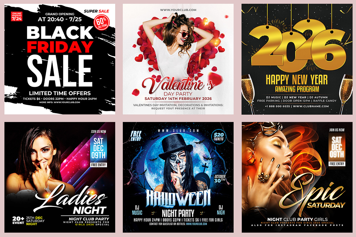 150 Night Club Flyer Bundle, a Flyer Template by AfzaalGraphics (Photo 23 of 27)