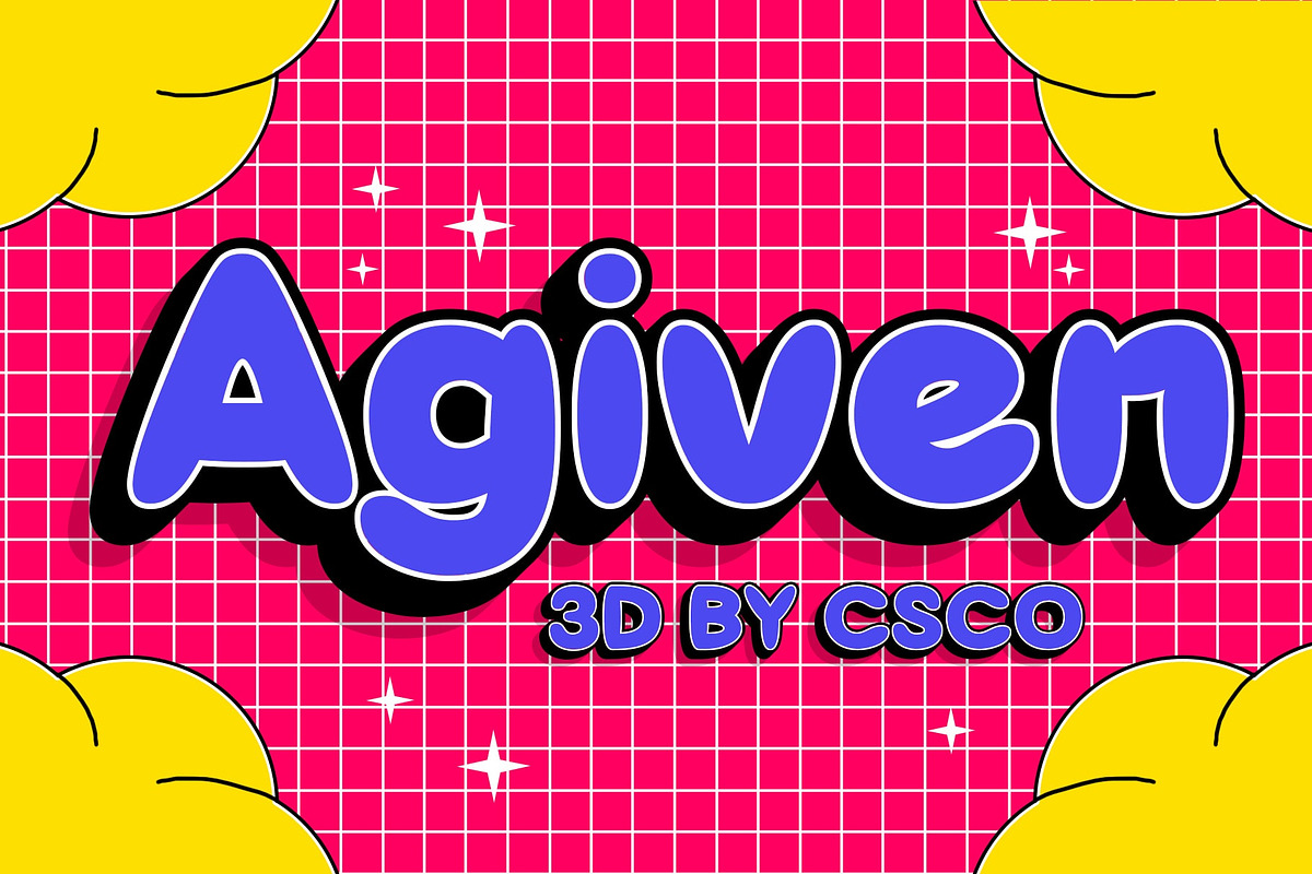 Agiven 3D, a Sans Serif Font by Craft Supply Co. (Photo 1 of 8)