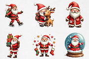 Patchwork Christmas Cute Santa Clipa, an Illustration by CrexoraLab (Thumbnail 2 of 5)