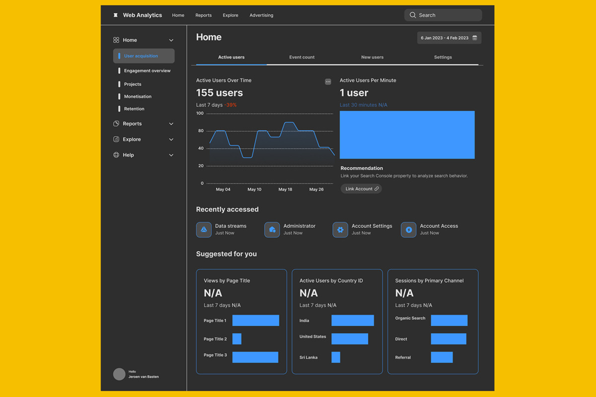 Web & User & Analytics UI Web App, an UI Kit Template by nagaredesignstudio (Photo 2 of 5)