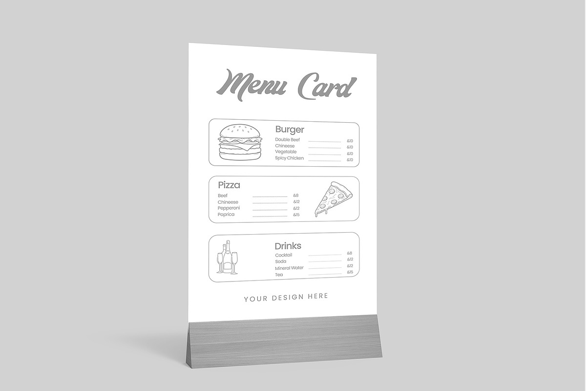 Table Tent Menu Card Mockup, a Product Mockup by graphypix (Photo 4 of 4)