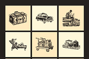 Vintage Travel Illustration Set, a Transportation Illustration by Prosymbols (Thumbnail 8 of 10)