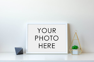 White Frame With Gem & Plant Cage