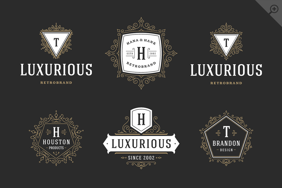 250 ornaments logos & monograms, a Branding & Logo Template by Vasya Kobelev (Photo 3 of 23)