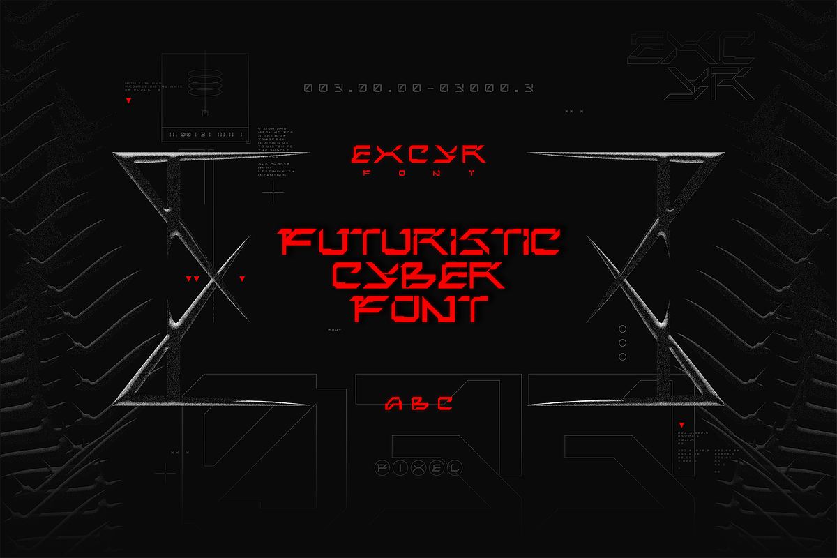 EXCYR | Futuristic Cyber Font, a Sans Serif Font by Nol 3 Studio (Photo 2 of 9)