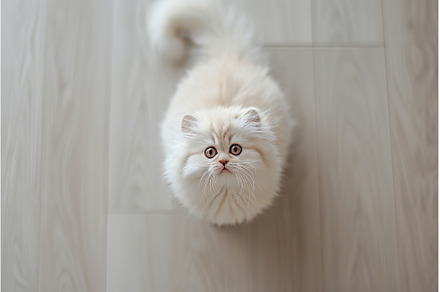 Curious white fluffy kitten looking, an Animal Photo by Lermont51