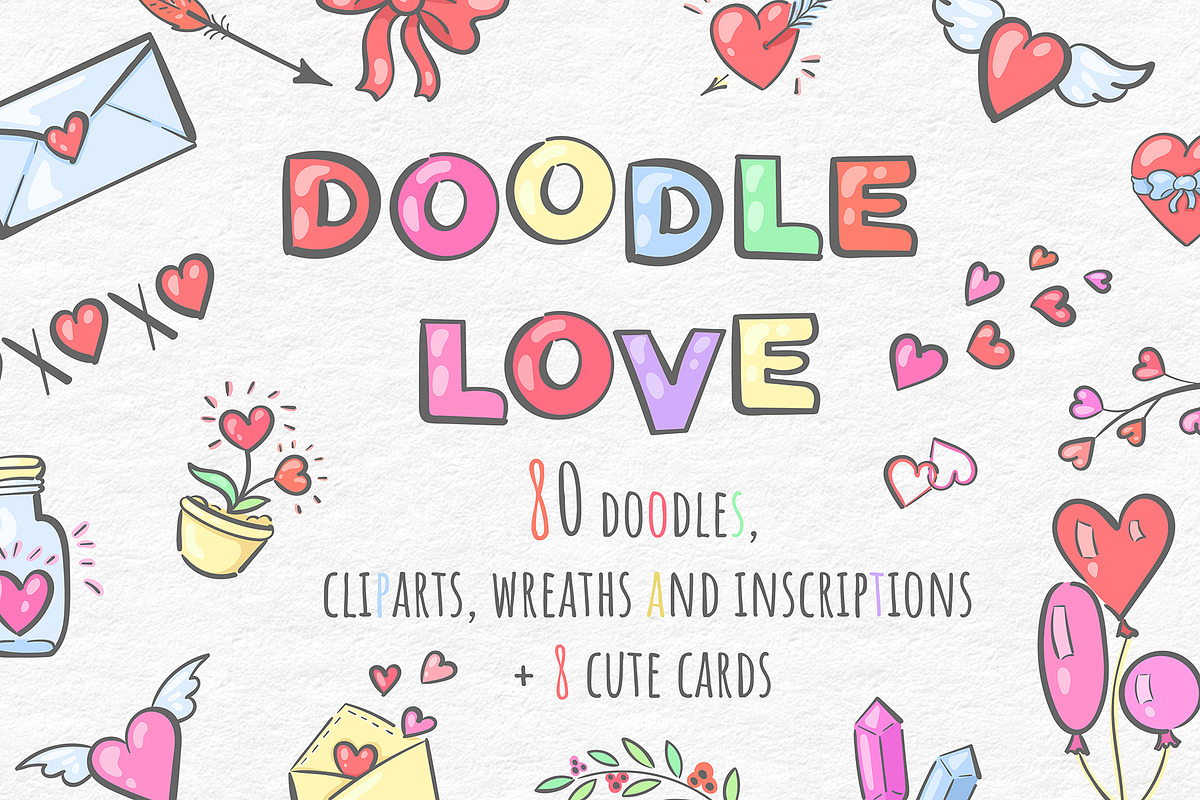 Doodle Love. Big Set, a Seasonal Illustration by HmarkaShop (Photo 1 of 3)