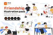 Friendship 2D Illustration Pack, a Person Illustration by orenjidesign (Thumbnail 1 of 8)