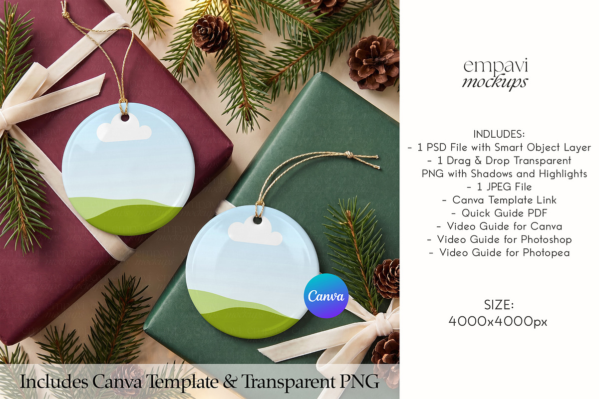 Ornament Mockup Set of 2, a Household Mockup by EmpaviMockups (Photo 3 of 5)