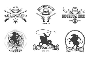 Vector Wild West And Rodeo Labels