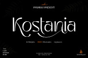 Kostania - Unique Display Font, a Sans Serif Font by Ekahermawan (Thumbnail 1 of 13)